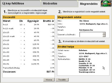 Megrendel�s lez�r�sa